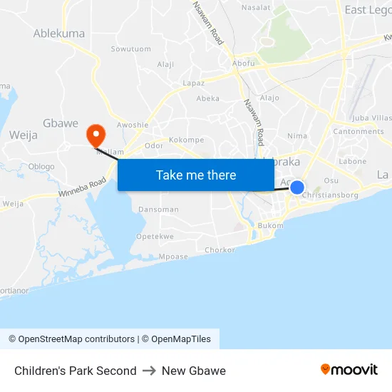 Children's Park Second to New Gbawe map