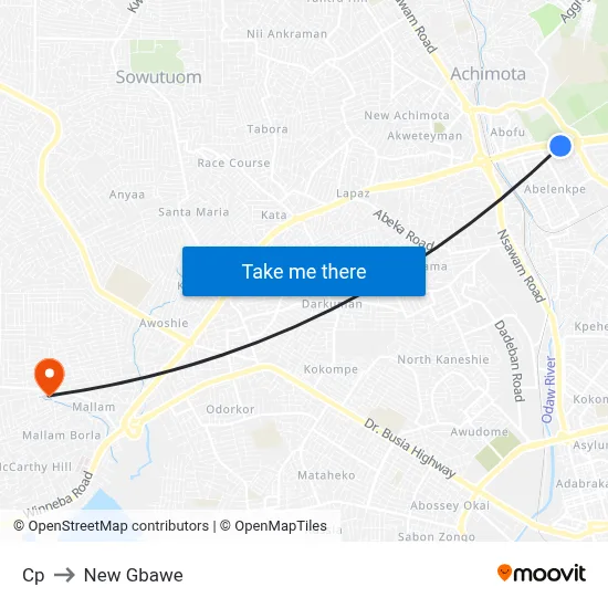 Cp to New Gbawe map