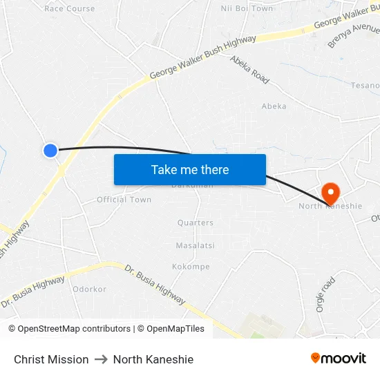 Christ Mission to North Kaneshie map
