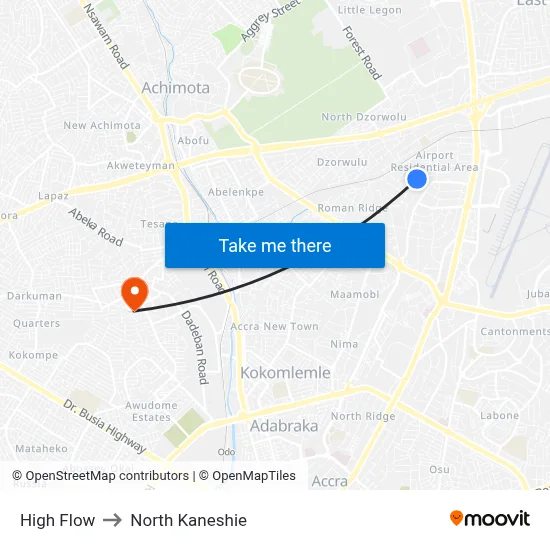 High Flow to North Kaneshie map