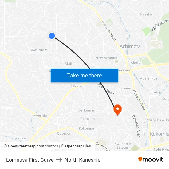 Lomnava First Curve to North Kaneshie map