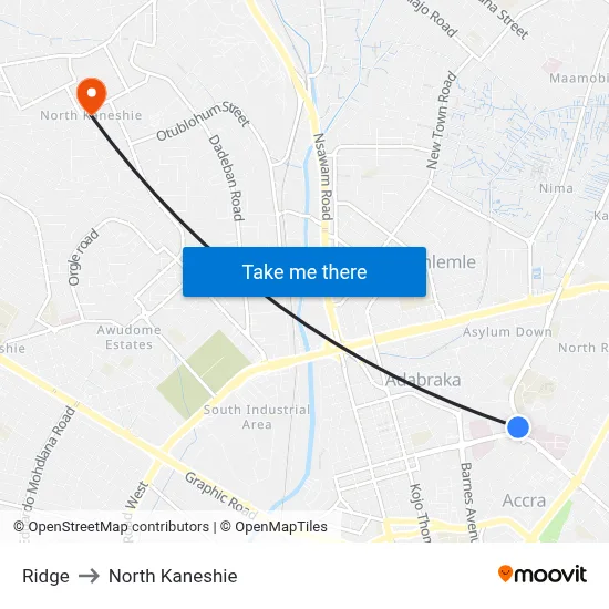 Ridge to North Kaneshie map