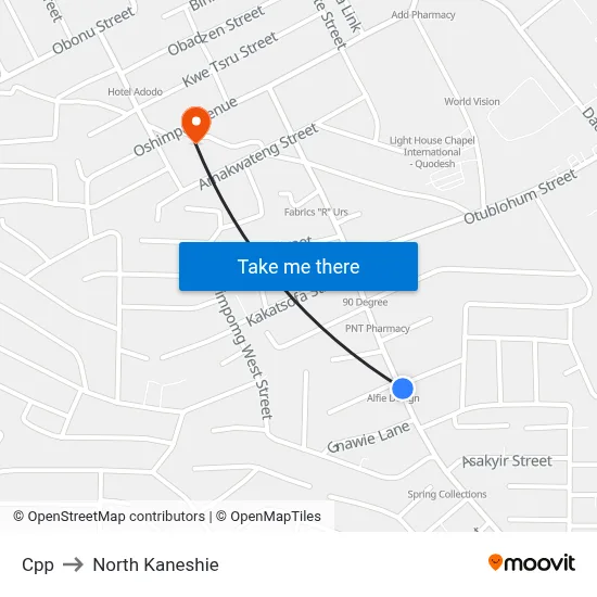Cpp to North Kaneshie map