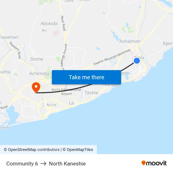 Community 6 to North Kaneshie map