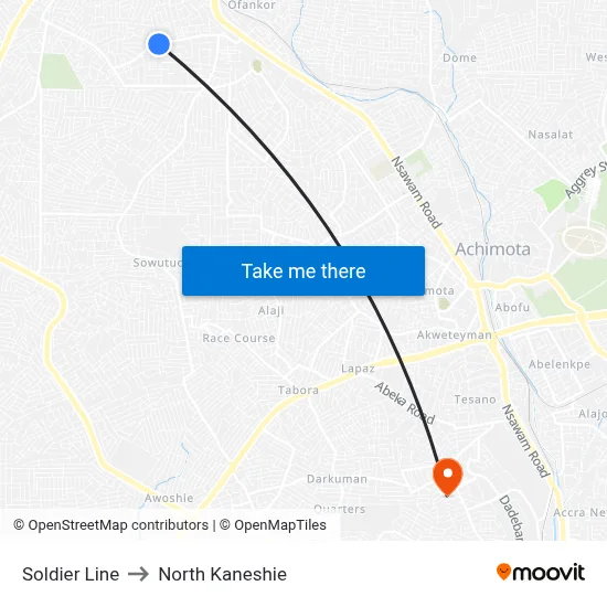 Soldier Line to North Kaneshie map