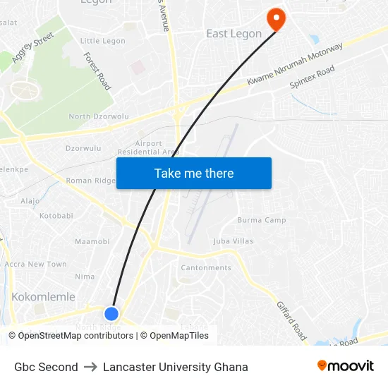 Gbc Second to Lancaster University Ghana map