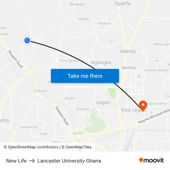 New Life to Lancaster University Ghana map