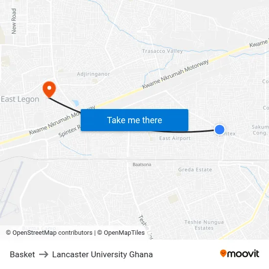 Basket to Lancaster University Ghana map