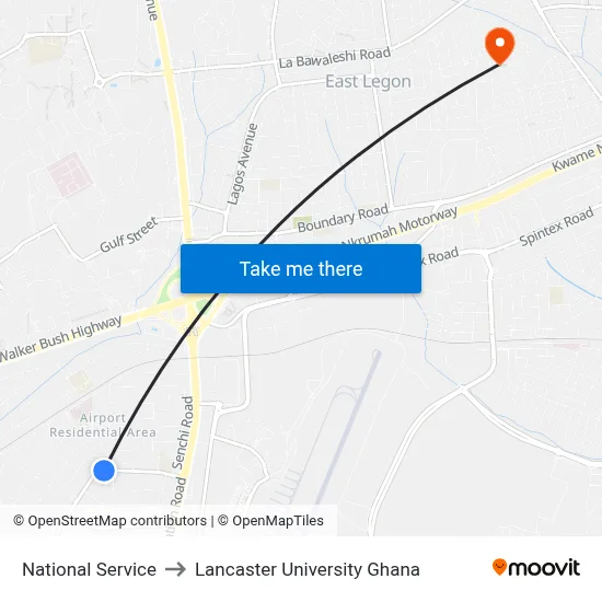 National Service to Lancaster University Ghana map