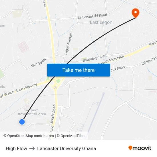 High Flow to Lancaster University Ghana map