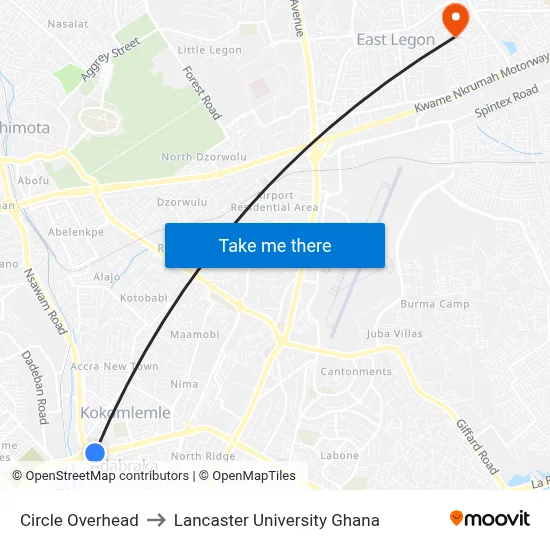 Circle Overhead to Lancaster University Ghana map