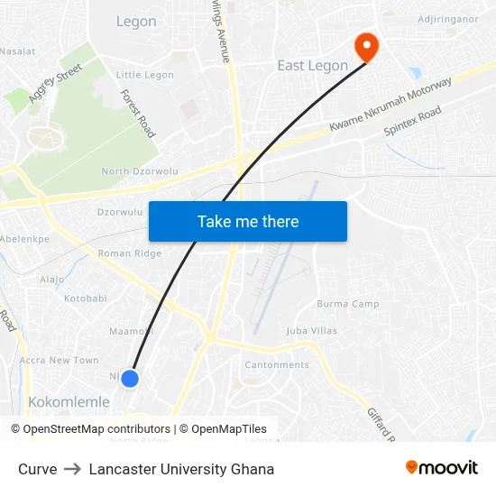 Curve to Lancaster University Ghana map