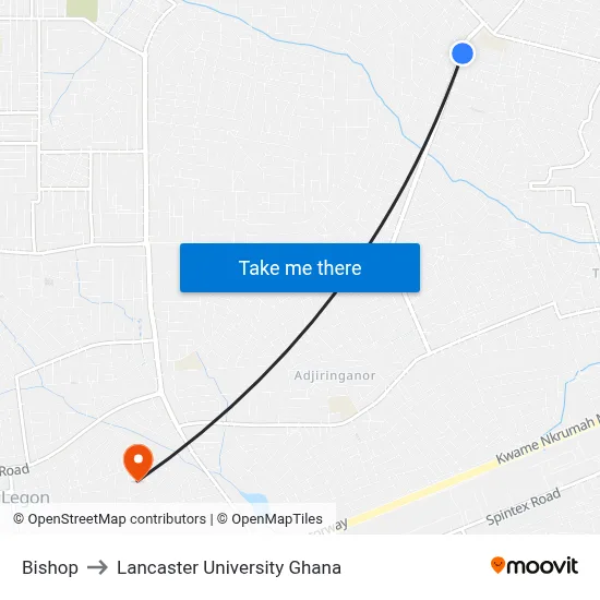Bishop to Lancaster University Ghana map