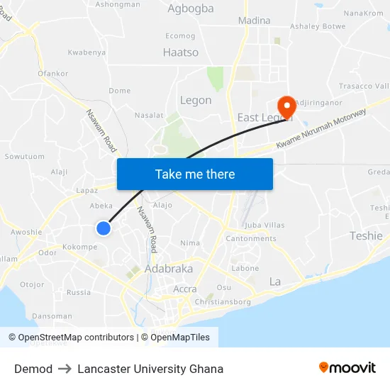 Demod to Lancaster University Ghana map
