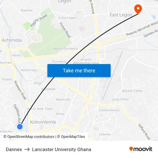 Dannex to Lancaster University Ghana map