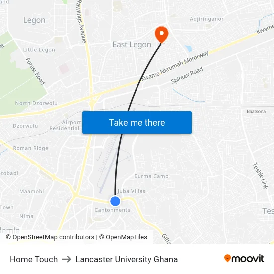 Home Touch to Lancaster University Ghana map