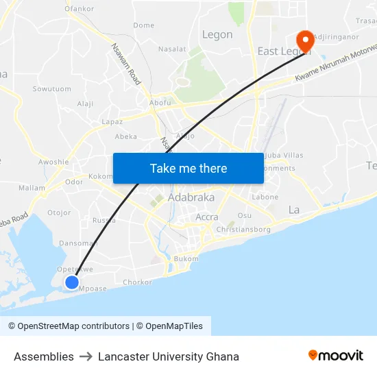 Assemblies to Lancaster University Ghana map