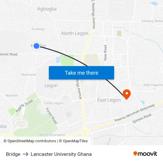 Bridge to Lancaster University Ghana map
