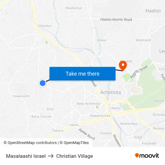 Masalaashi Israel to Christian Village map