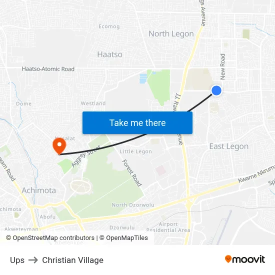 Ups to Christian Village map