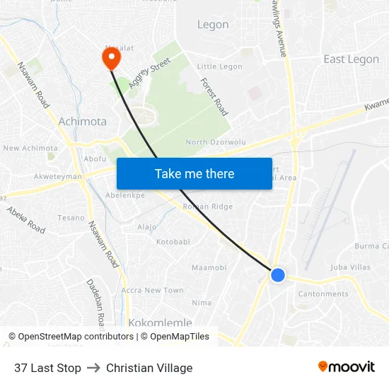 37 Last Stop to Christian Village map