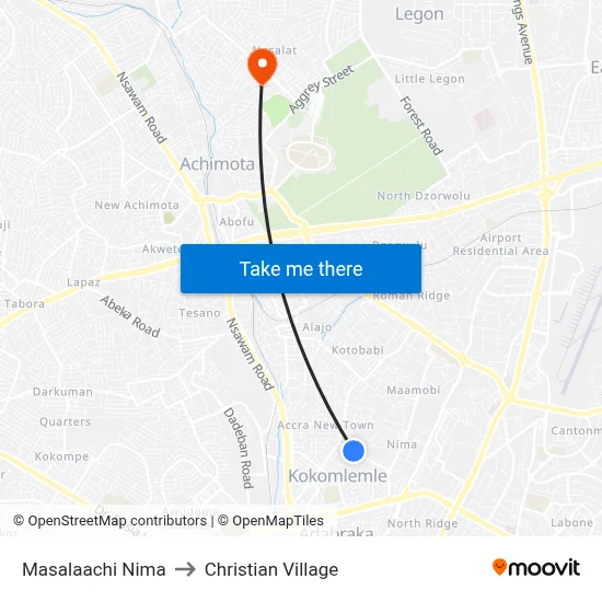 Masalaachi Nima to Christian Village map