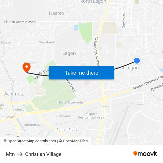 Mtn to Christian Village map