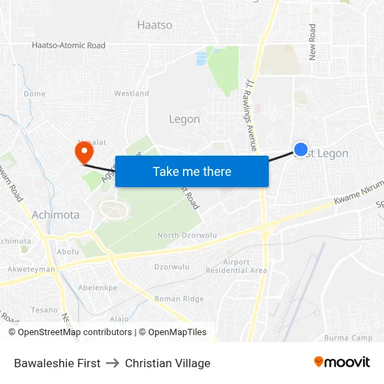 Bawaleshie First to Christian Village map