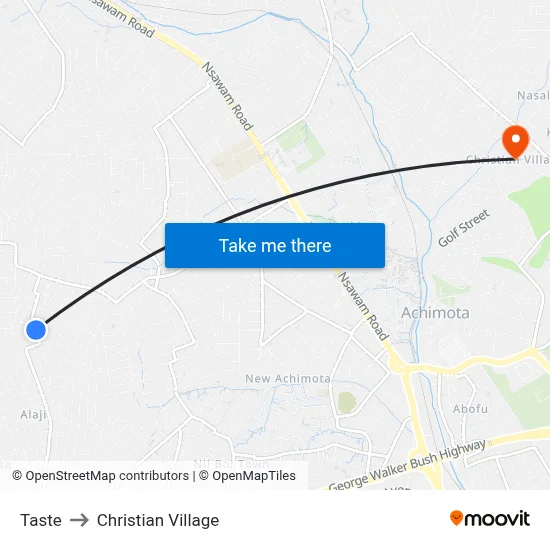 Taste to Christian Village map