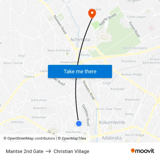 Mantse 2nd Gate to Christian Village map