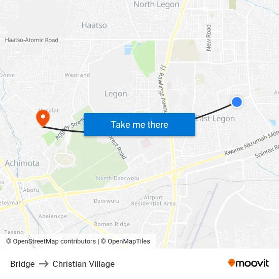 Bridge to Christian Village map