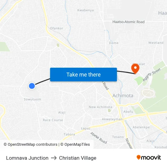 Lomnava Junction to Christian Village map