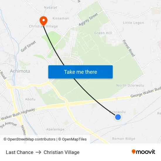 Last Chance to Christian Village map