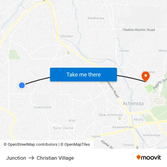 Junction to Christian Village map