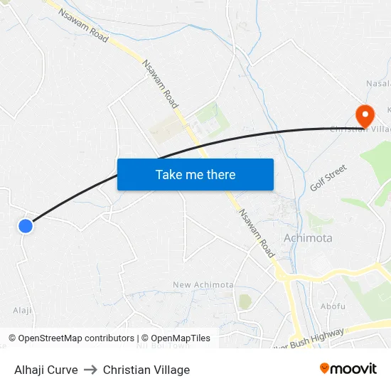 Alhaji Curve to Christian Village map