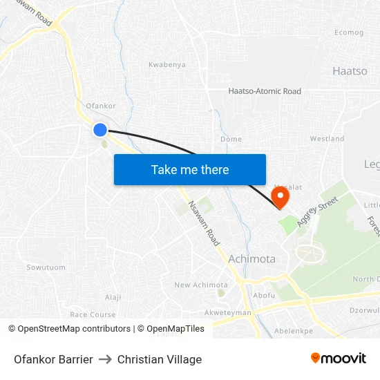 Ofankor Barrier to Christian Village map