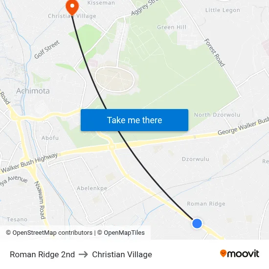 Roman Ridge 2nd to Christian Village map