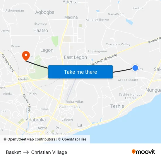 Basket to Christian Village map
