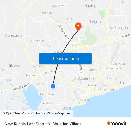 New Russia Last Stop to Christian Village map