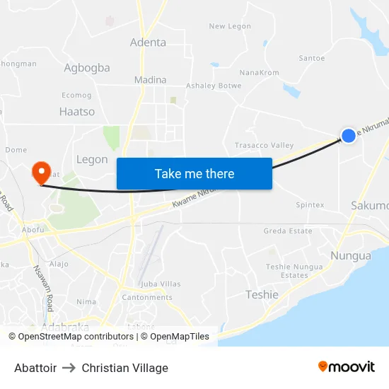 Abattoir to Christian Village map