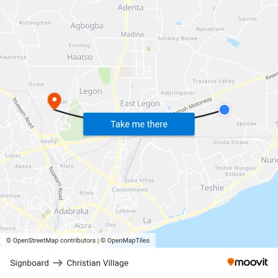 Signboard to Christian Village map