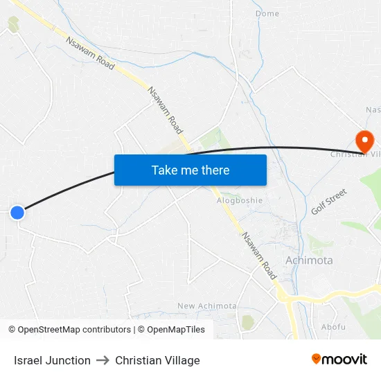 Israel Junction to Christian Village map