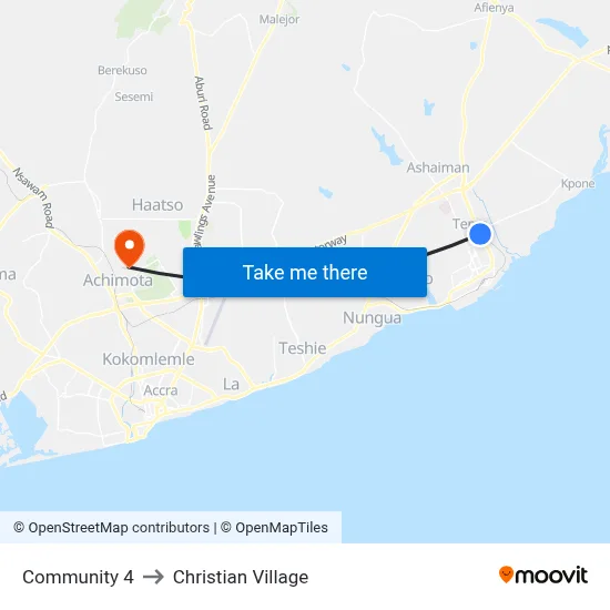 Community 4 to Christian Village map
