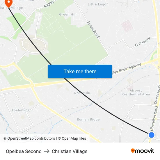 Opeibea Second to Christian Village map