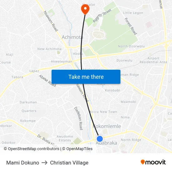 Mami Dokuno to Christian Village map