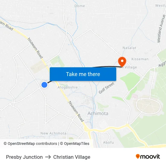 Presby Junction to Christian Village map