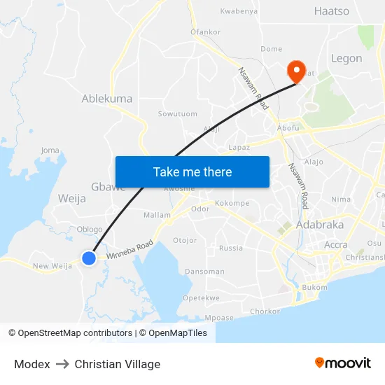 Modex to Christian Village map