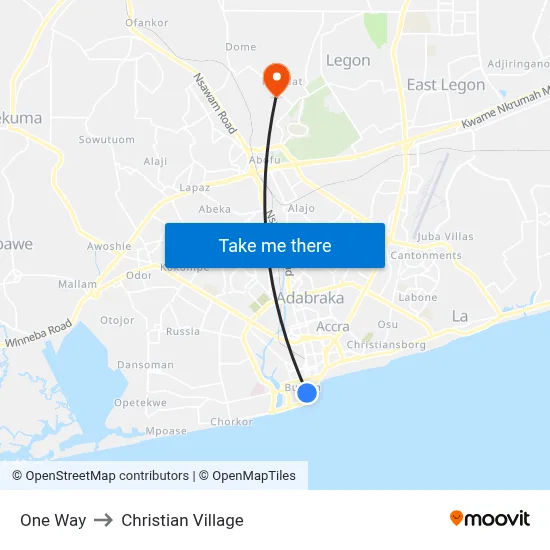 One Way to Christian Village map