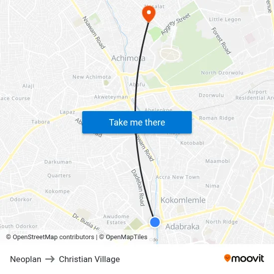 Neoplan to Christian Village map