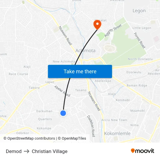 Demod to Christian Village map